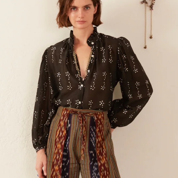 NWT ALIX OF BOHEMIA Annabel Black Daisy Shirt - Picture 2 of 10